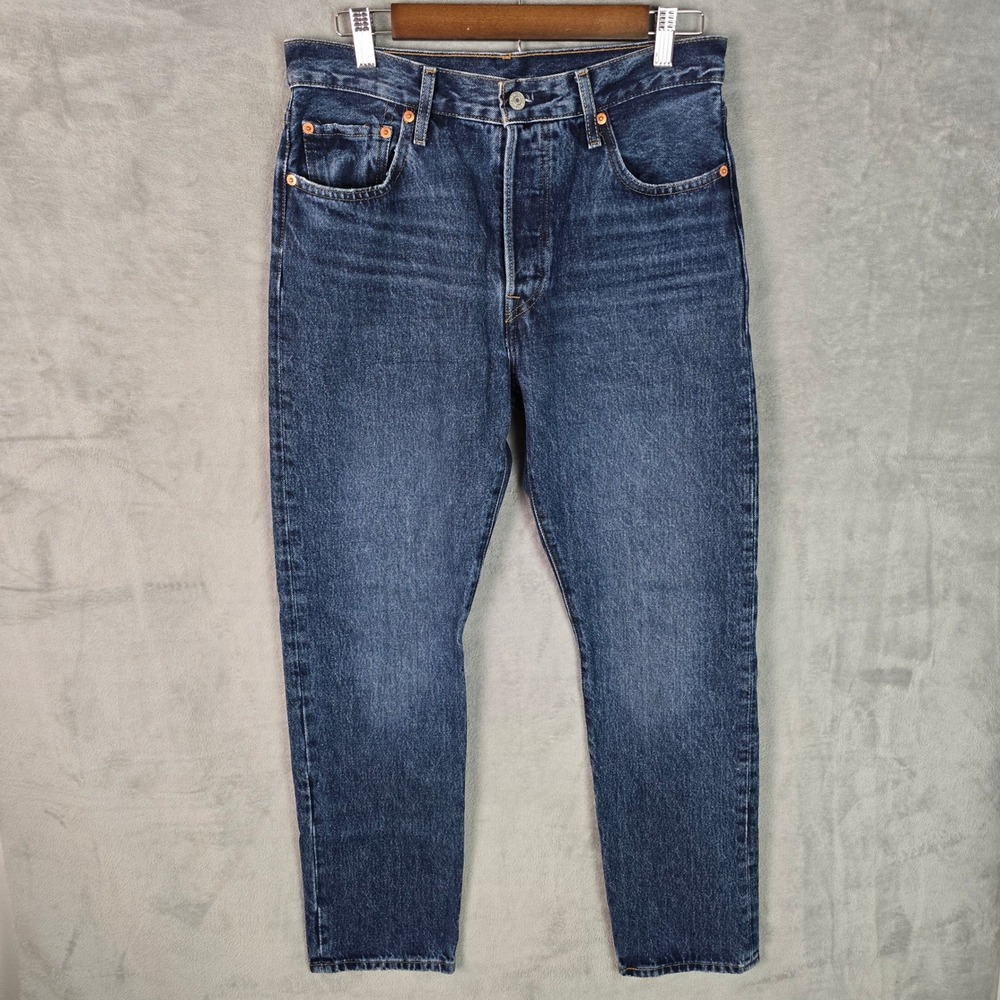 Levis 501 Original Fit Jeans Mens 29x30 Blue Dark Wash Straight Leg‎ 12501-0435